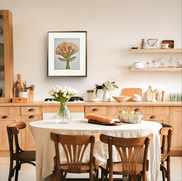 Gold brocoli painting in watercolor - Picture 3 of 4